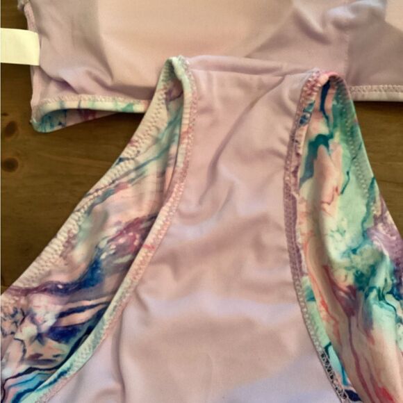 ENVYA SIZE LARGE MARBLE 2 PIECE BIKINI HIGH WAISTED TANK - Picture 6 of 7